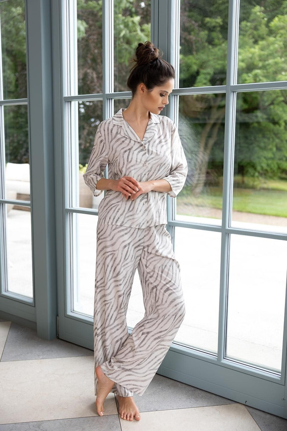 Sensis Emory 7/8 Beige – Damenpyjama aus 100% Viskose