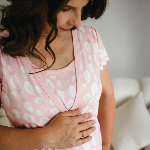 Emily Eevi Umstands- und Still-Nachthemd aus Bambus – Rosa