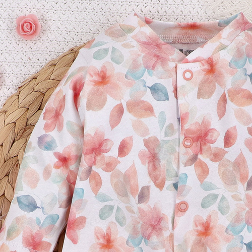 ABN-5419 Bunte Blumen Baumwollstrampler für Mädchen, Nini-Print