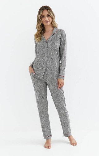 410 Cana Damen-Pyjama mit Reißverschluss – Graphit