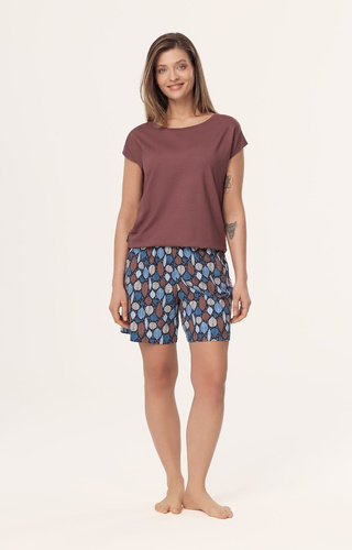 Damenpyjama Matilda PI71 Mefemi by Nipplex – Viskose-Shirt, Baumwollshorts