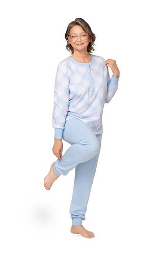 258 Edyta III Interlock Martel Damenpyjama – blau
