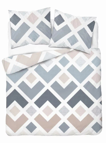 5026 A Detexpol-Geometrie-Mikrofaserbettwäsche blau