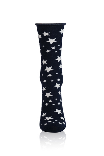 S173D Waage Socken Italienische Mode - navy blau/ecru 