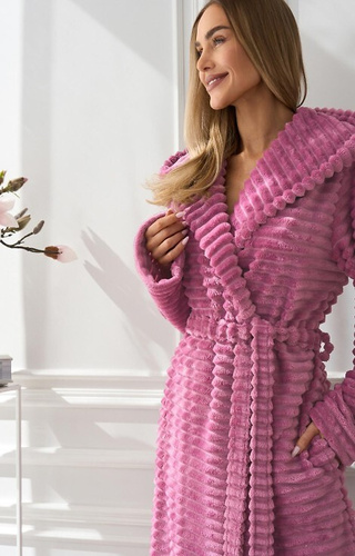 2599 Robin Langer Damenbademantel L&L – Kirsche