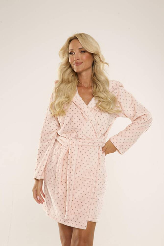 546 Melanie Damen Kurzer Bademantel Forex - Lachs