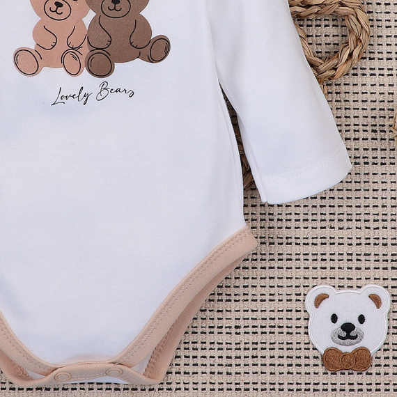 Sweet Bears Nini Body mit Umschlag aus Bio-Baumwolle, weiß