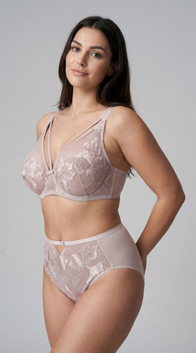 Figi Marissa Unikat puderrosa, bestickt, elegant, hoher Bund