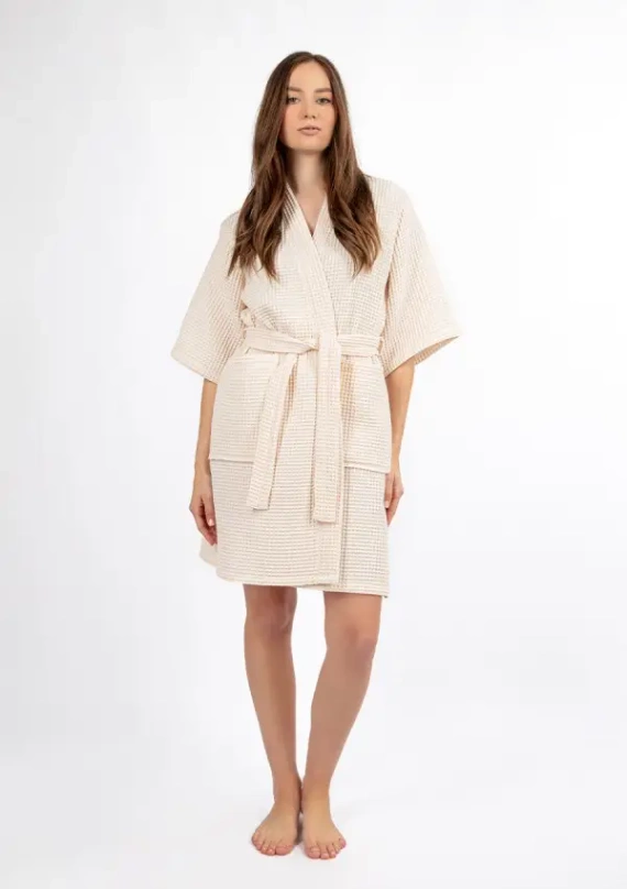 DK-W-01 Damen-Bademantel Dkaren – ecru