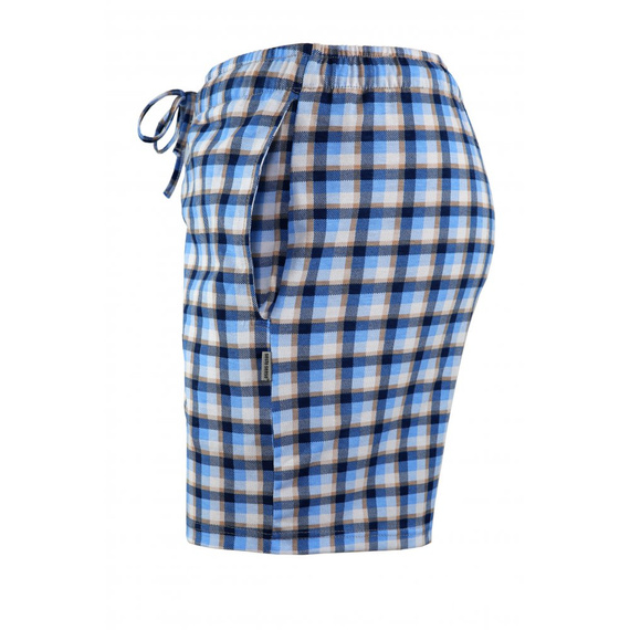 Milo 2 Sesto Senso kurze Pyjamahose, kariert 15, blau