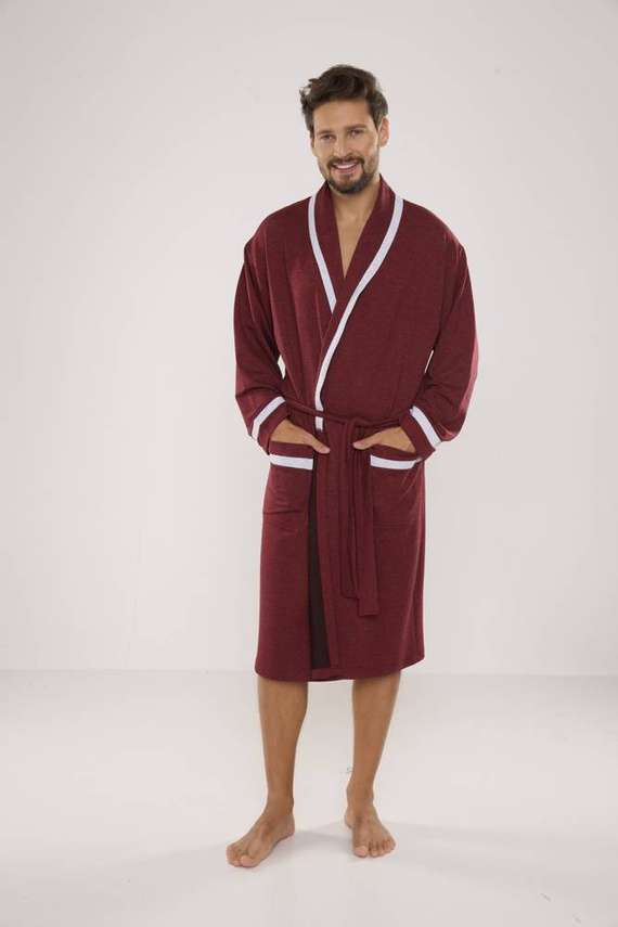 564 Bruno Morgenmantel für Herren De Lafense - kastanienbraun