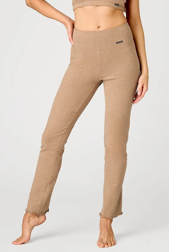 KEY Hot Touch LHE 729 5 beige warme Damenhose aus 95% Baumwolle mit geraden Beinen