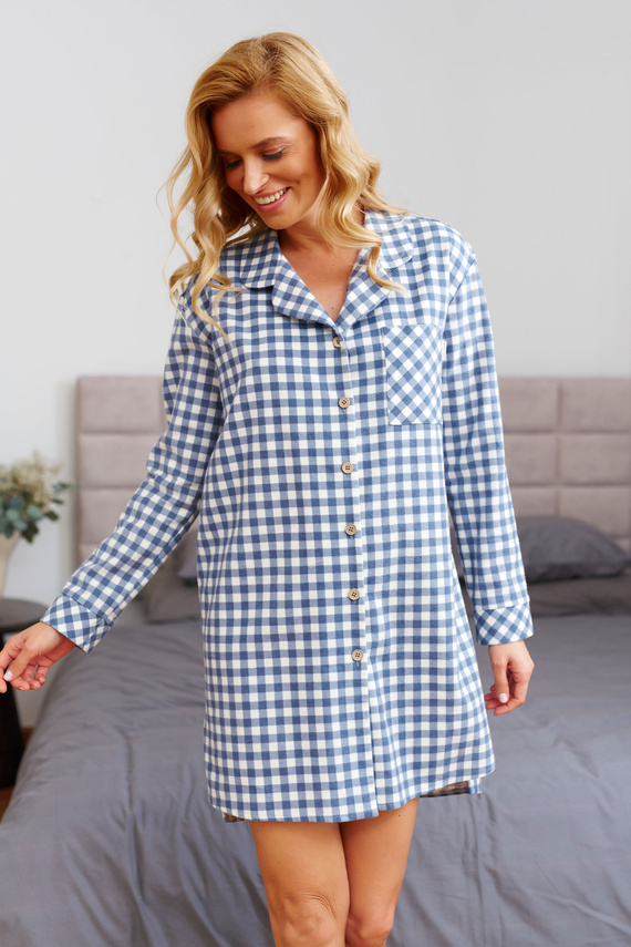 7300 Nachthemd aus Baumwolle mit Reißverschlüssen – Komfort und Stil – Blue Jeans