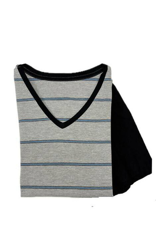 330/41 Herren-Kurzarmpyjama, Cornette-Shorts, Graumelange