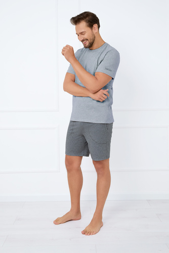 Krystian Herren Kurzarm-Pyjama, Shorts Italian Fashion - melange 