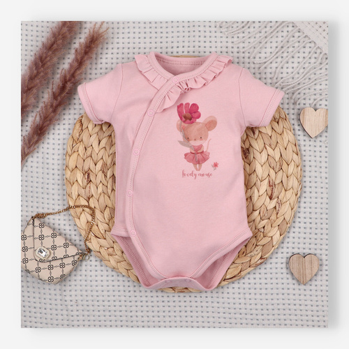 Baby Body Nini Little Mouse Bio-Baumwolle Wickelbody Kurzarm hautfreundlich