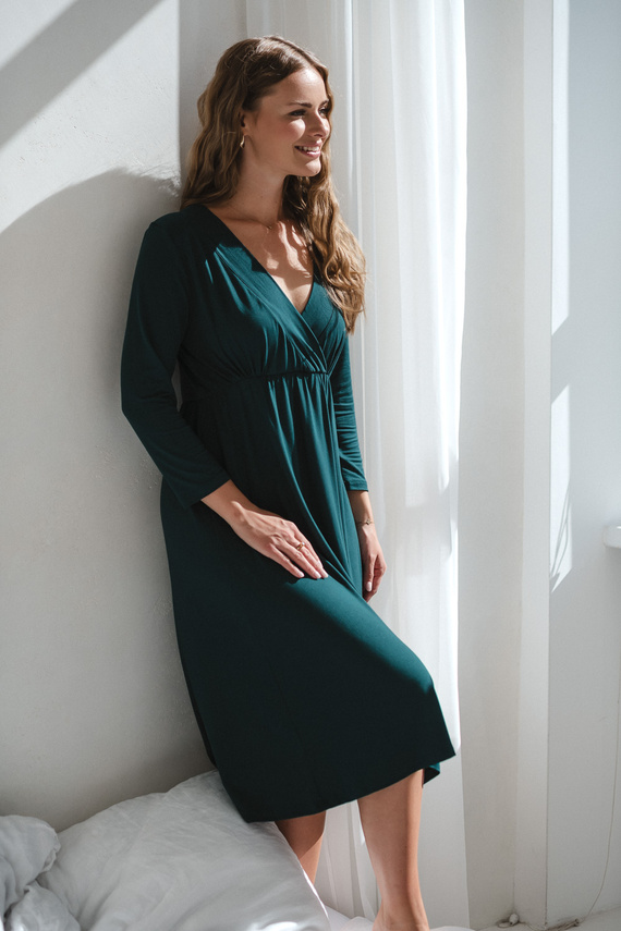 Bambus Still- und Umstandsnachthemd Star Light – atmungsaktiv, feminin, ideal für Klinik und Stillzeit