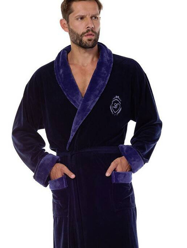 2458 Diego L&L Herrenbademantel – Marineblau