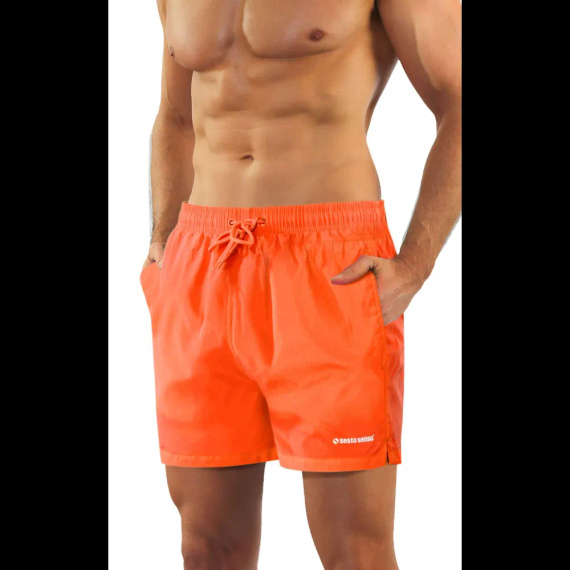 Sesto Senso Herren Badeshorts schnell trocknend Strandshorts mit Taschen orange