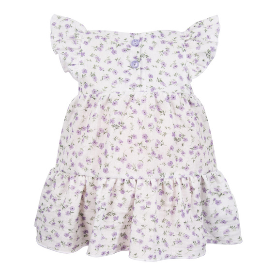 Eevi Musselin-Wiesenkleid – kurze Ärmel, kleine Blumen, leicht