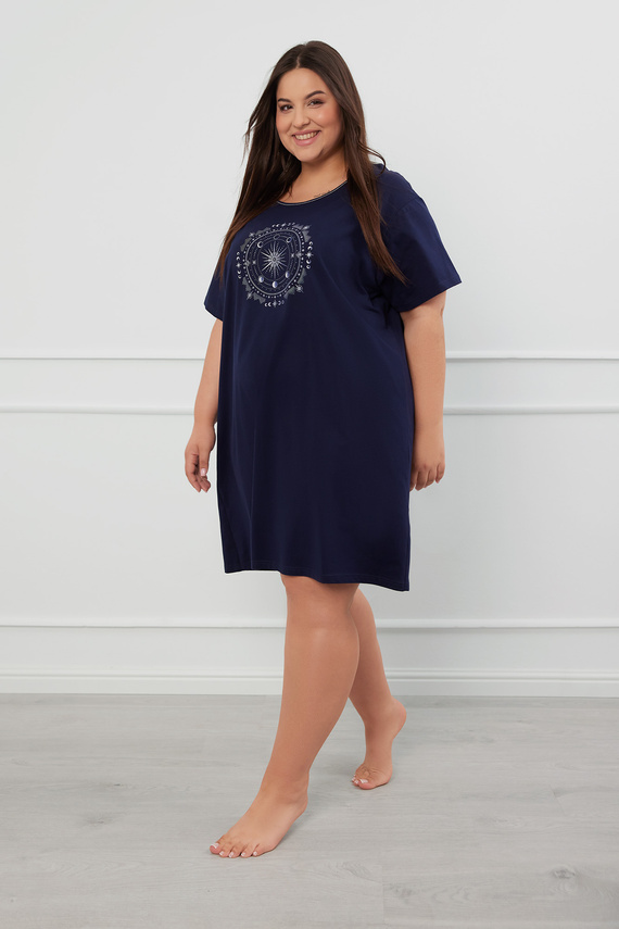 Arugia kurzärmeliges Nachthemd Italian Fashion - navy blau