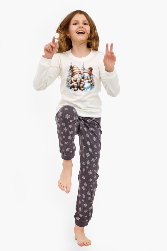 977/190 978/190 Friends Cornette Mädchenpyjama – Baumwolle, lange Ärmel, Wintermotiv