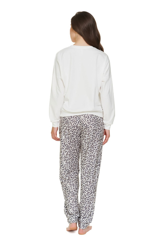 Doctor Nap 7532 Cream Leo Damenpyjama Strickjersey lang Leo