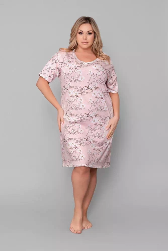 Alwa kurzärmeliges Nachthemd Italian Fashion - rosa Druck