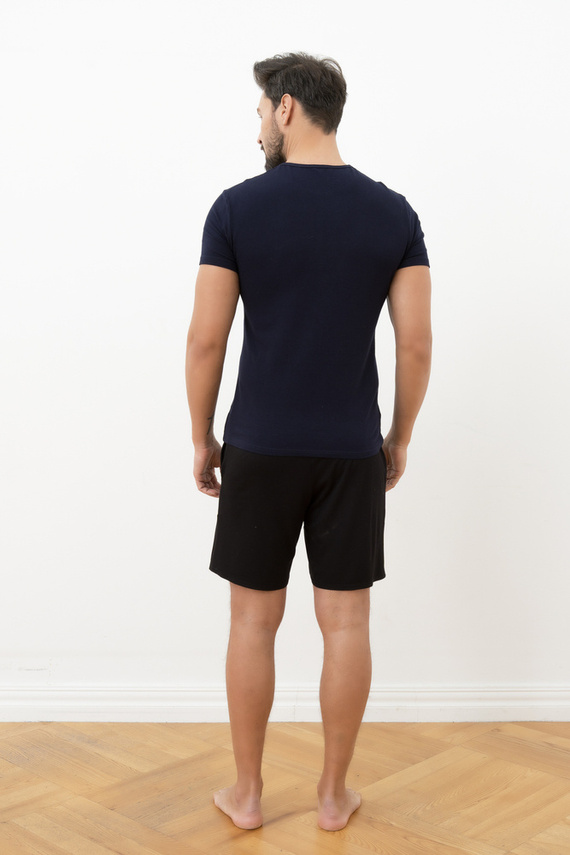 Ikar Herren T-Shirt mit kurzen Ärmeln Italian Fashion - navy blau