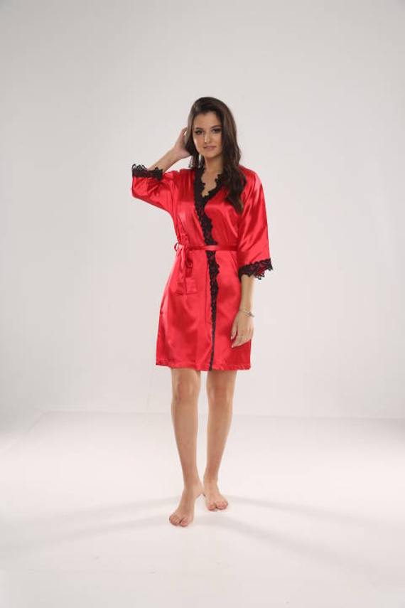 929 Kleoree Damenbademantel De Lafense - rot