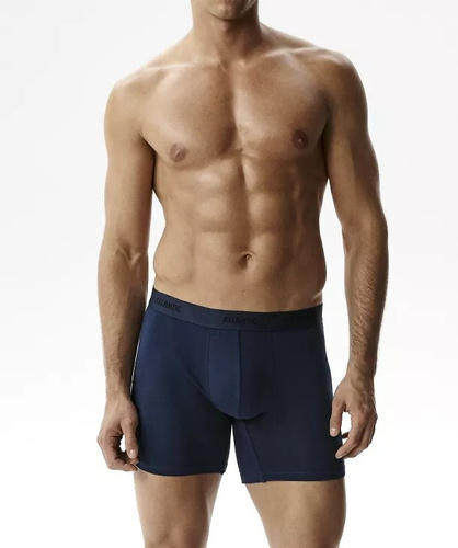 Herrenboxershorts Atlantic 3MH-0177 A3 3er-Pack braun-indigo-khaki – aus Baumwolle, lange Beinlänge