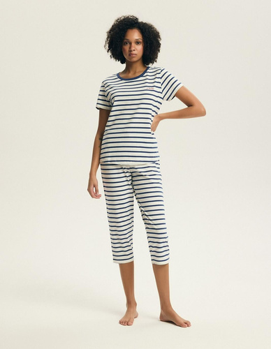 Damenpyjama 45316 Eulana 100% Baumwolle 7/8