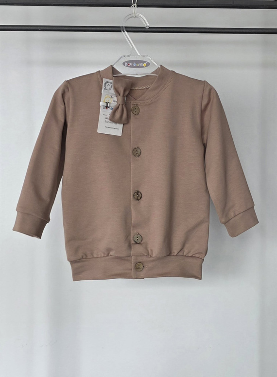 Kinder-Set Leon Bambarillo Beige Baumwolle mit Fliege und Knöpfen