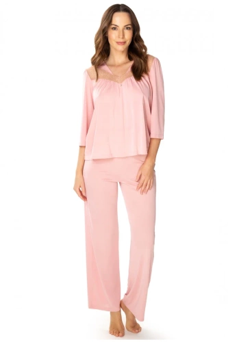 86658 Patrycja Damenpyjama Mewa dunkelrosa