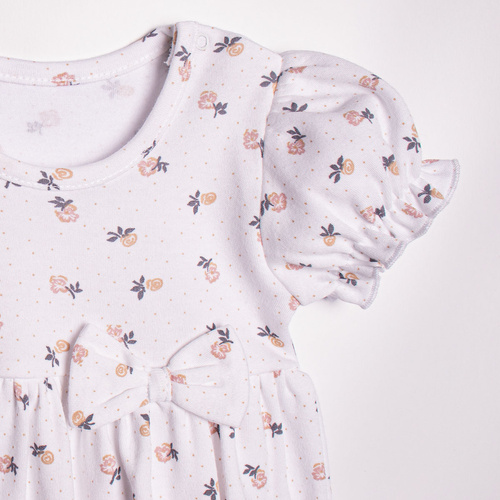 Nicol 220153 Baby Strampler Mädchen Baumwolle Blumen mit Rüschen