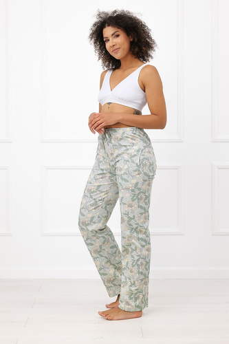 Damenhose Sandra Italian Fashion aus Baumwolle, lang, kariert, mit Taschen