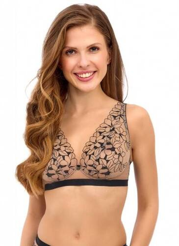 2513 Lupoline Soft-Bralette-BH schwarz-beige