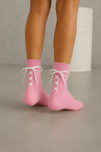 1597.001 Milena Damen-Schnürsocken – rosa