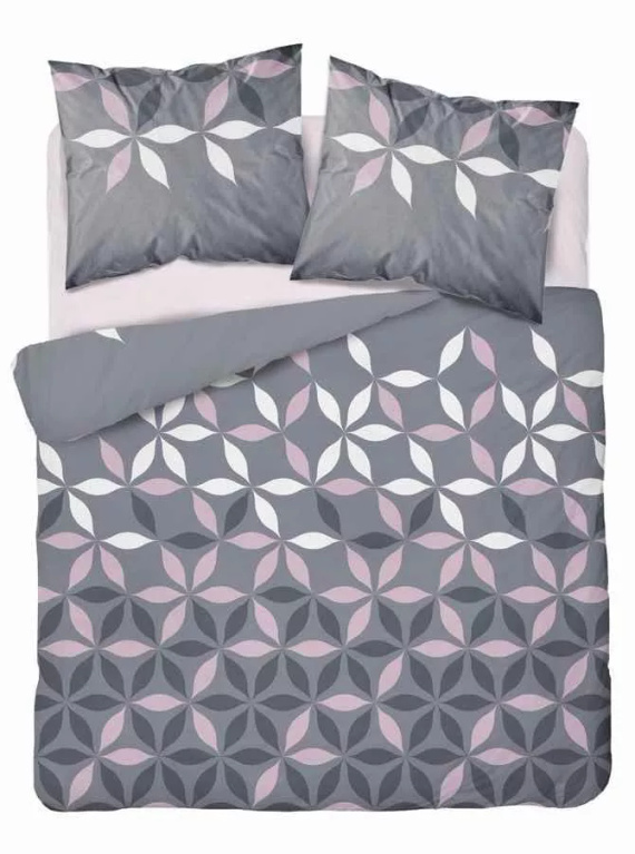 5024 A Mikrofaserbettwäsche mit Blumen Detexpol grau