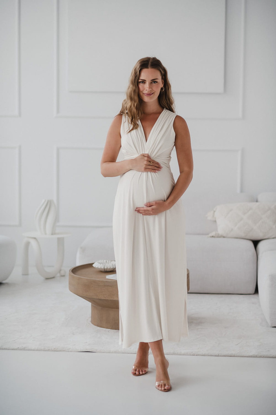 Loop Maxi Umstands- und Stillkleid Milk&Love Creme