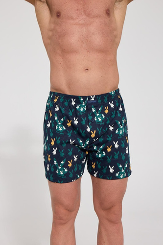Herrenboxershorts 001/199, 011/199 Cornette Classic Playboy locker, marineblau, 100% Baumwolle