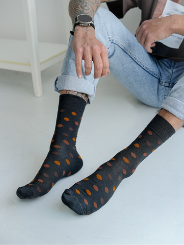 Elegante Herrensocken mit Punkten Milena 0125-132 – Baumwolle Premium, perfekte Passform, atmungsaktiv & maximaler Komfort für jeden Tag