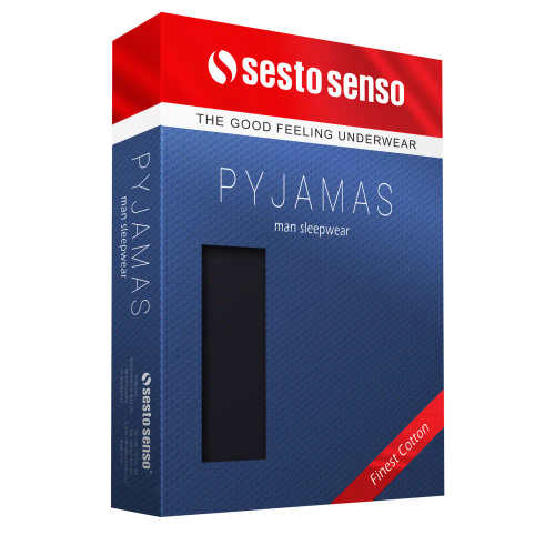 7542 Sesto Senso Herren-Langarmpyjama – Senf