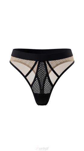 Stringtanga Unikat Edith schwarz transparent, Netzstoff, komfortabel, Damen