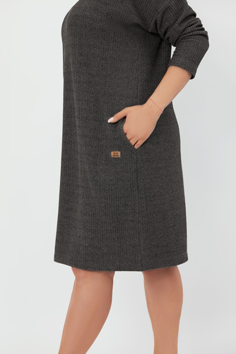 Avira Damen-Tunika mit langen Ärmeln Italian Fashion - dunkel meliert 