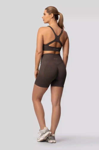Spaio PUSH-UP PRO formende nahtlose Shorts Fitness hoher Bund chocolate