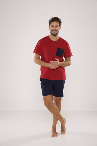 646 Kevin Herren Schlafanzug De Lafense - kastanienbraun