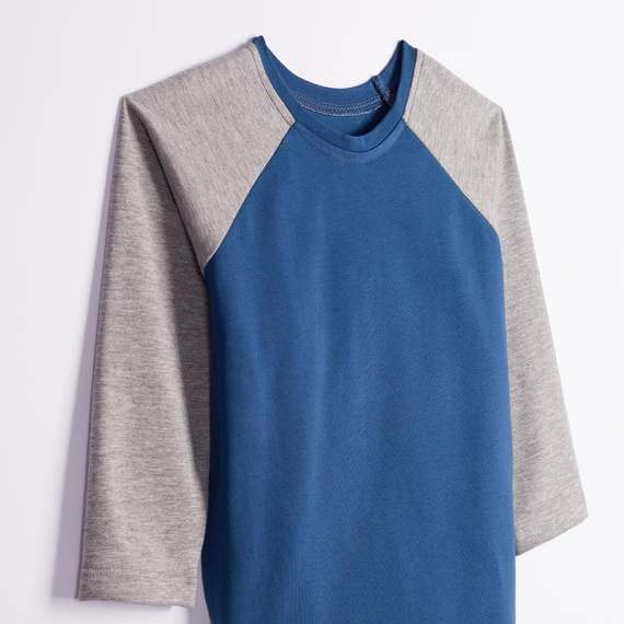 228139 Nicol FARMA Jungen-Raglanshirt in Marinegrau Melange aus Baumwolle