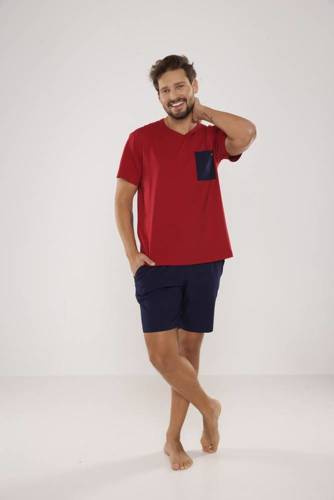 646 Kevin Herren Schlafanzug De Lafense - kastanienbraun