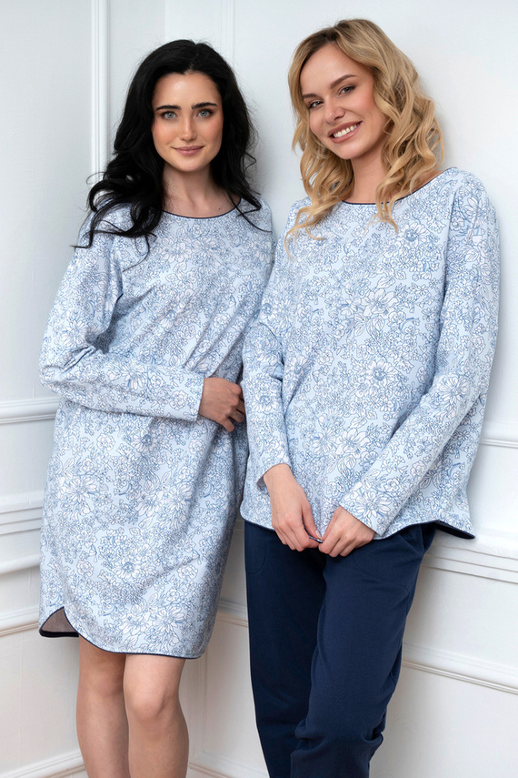 Gracjela Nachthemd Italienische Mode - Blaudruck 